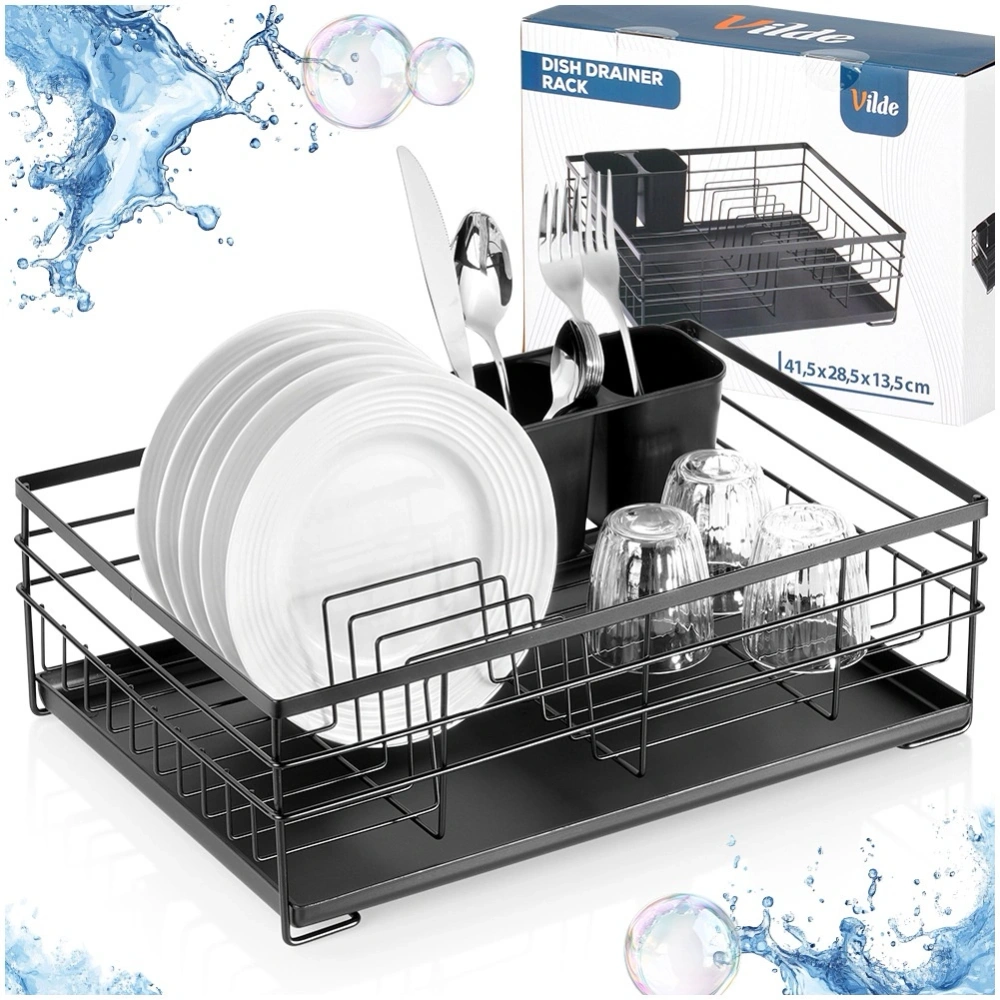 Suszarka na naczynia czarna 41,5x28,5x13,5 cm