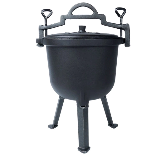 Kociołek żeliwny na nóżkach z pokrywką CAST LINE 8 l