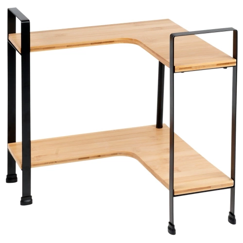 Półka kuchenna bambusowa narożna 2-poziomowa 29,5x29,5x33,5 cm