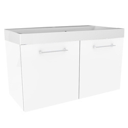 Dwudrzwiowa szafka z umywalką z konglomeratu 80 cm biały Lima Fackelmann