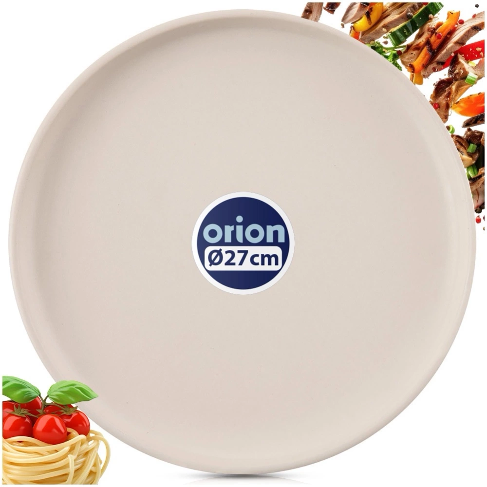 Talerz obiadowy płytki ceramiczny kremowy SKANDI 26,5 cm