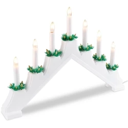 Świecznik adwentowy na 7 świeczek biały 41,5x29 cm