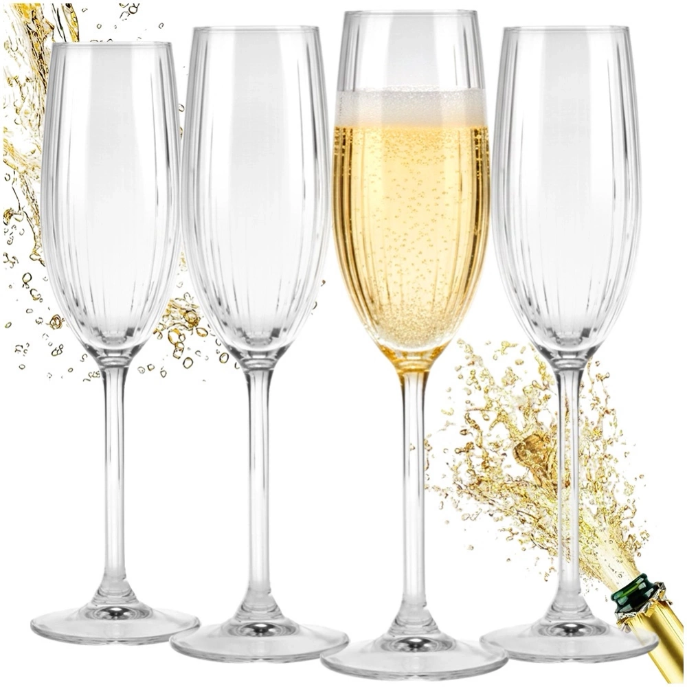 Kieliszki do szampana szklane 210 ml 4 szt.