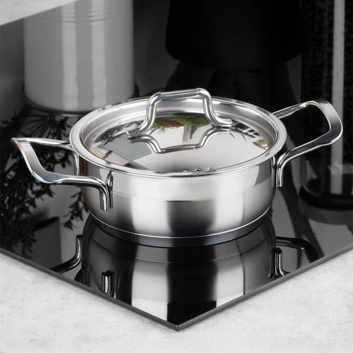 Garnek stalowy z pokrywką ANETT 14 cm, 700 ml