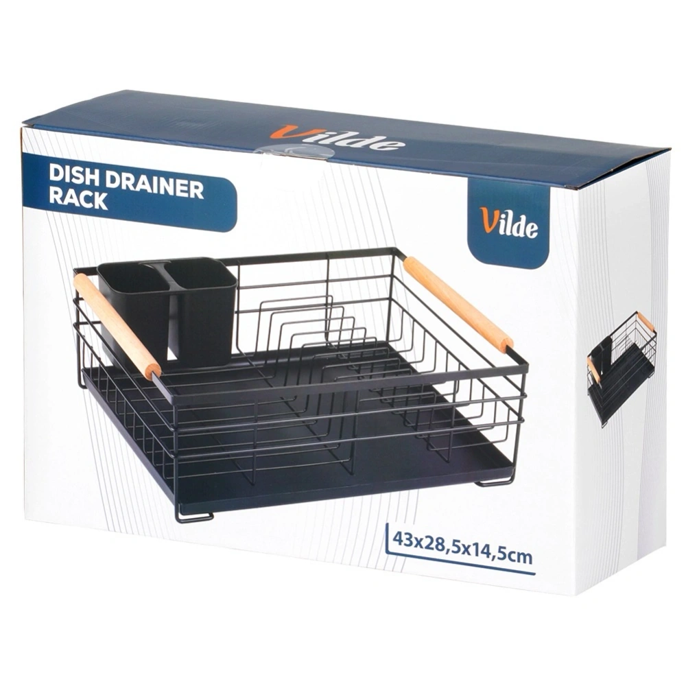 Suszarka na naczynia czarna 43x28,5x14,5 cm