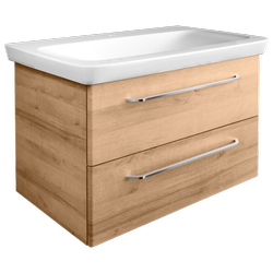 Szafka 80 cm sękaty dąb z umywalką ceramiczną Milano Fackelmann