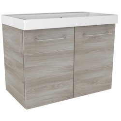 Dwudrzwiowa szafka z umywalką z konglomeratu 60 cm szary dąb Lima Fackelmann