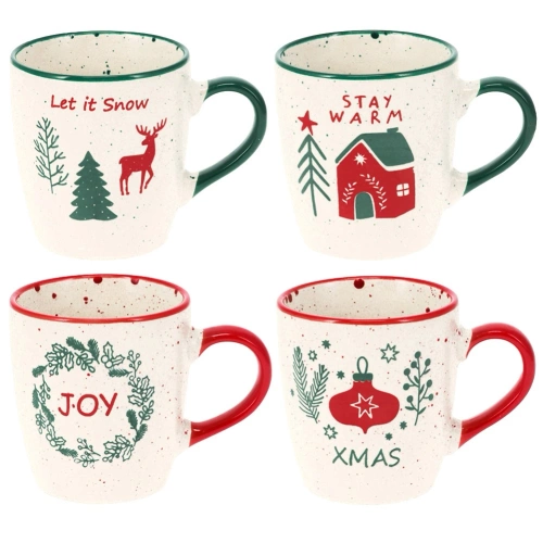 Kubki ceramiczne świąteczne 180 ml 4 szt.