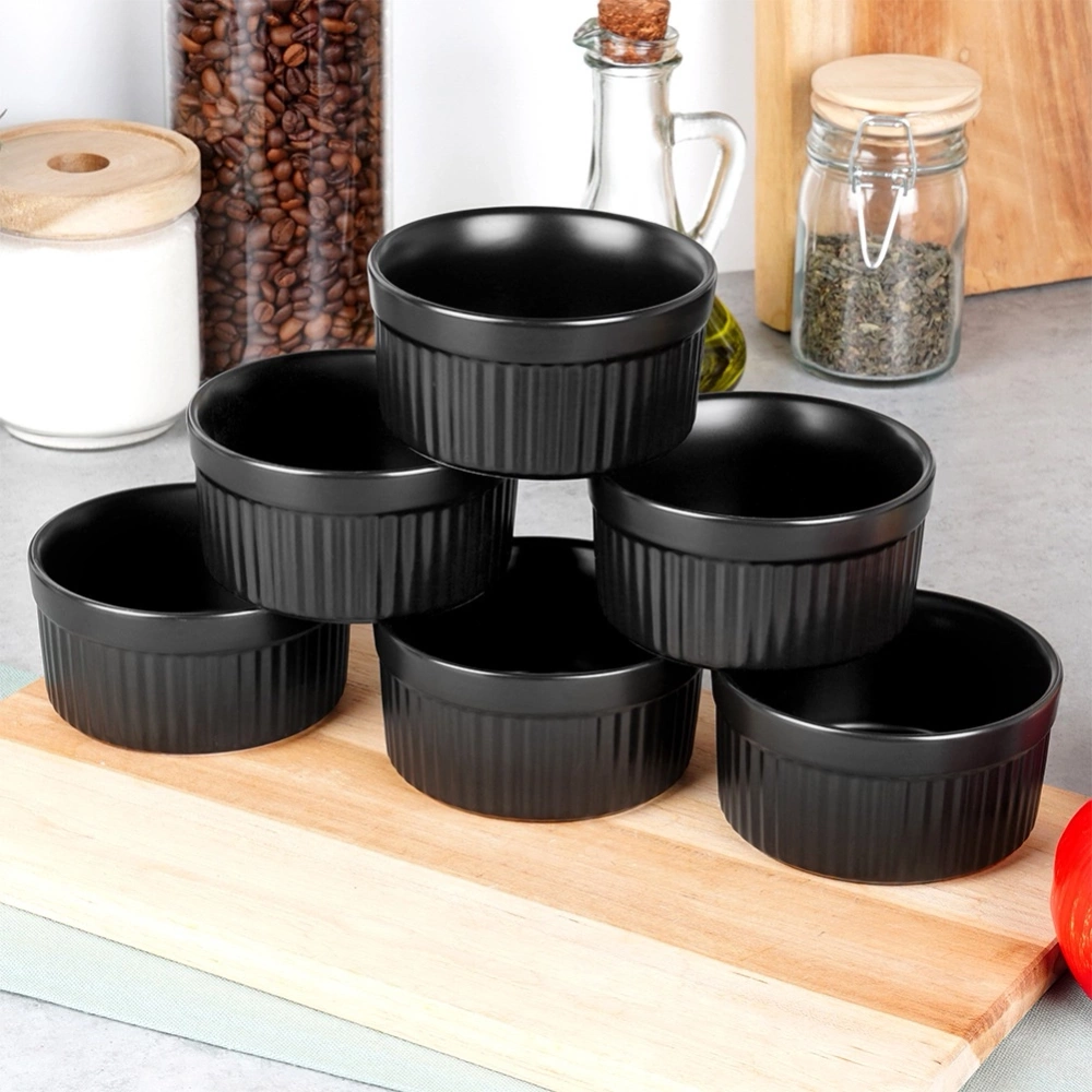 Miseczki do zapiekania ceramiczne czarne 260 ml 6 szt.