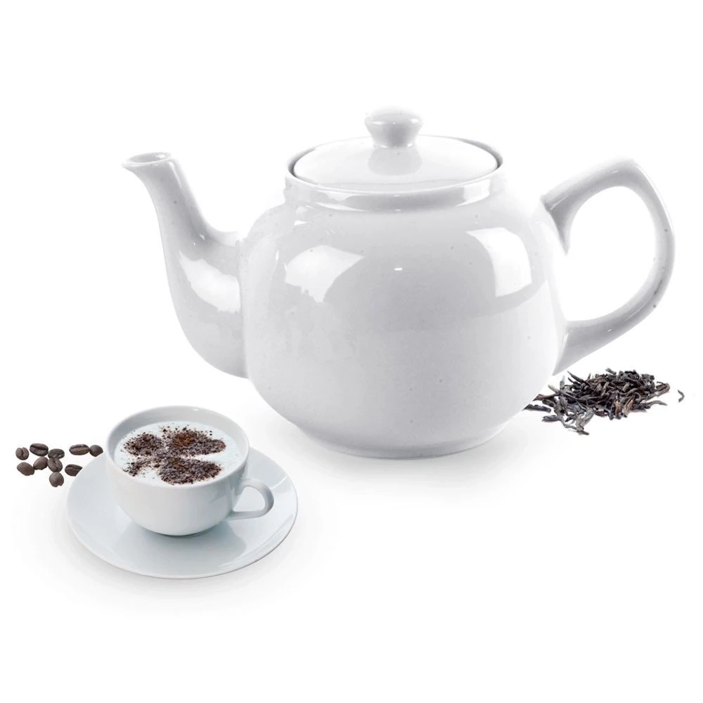 Dzbanek do kawy i herbaty porcelanowy biały 1,7 l