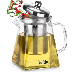 Dzbanek z zaparzaczem do herbaty szklany żaroodporny 490 ml