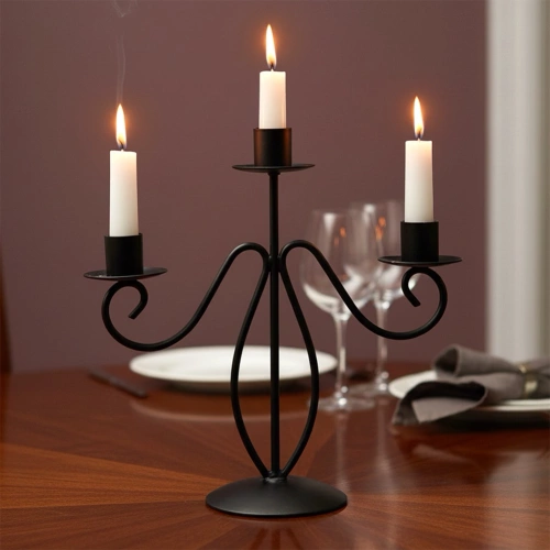 Świecznik kandelabr czarny 3-ramienny
