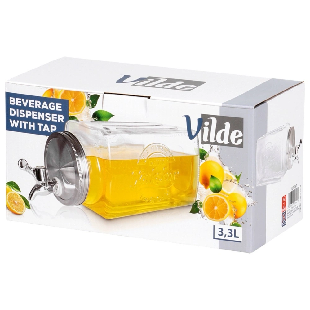 Słój do napojów z kranikiem szklany do lodówki 3,3 l