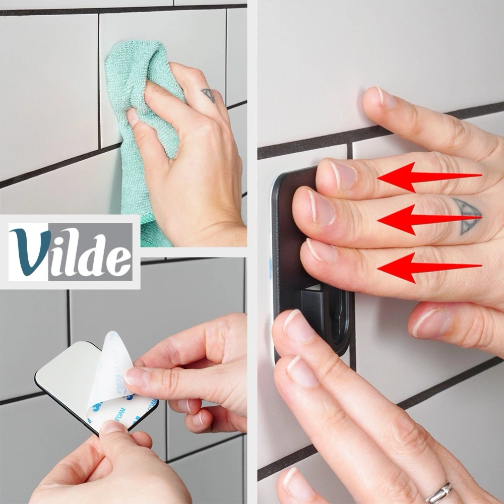 Haczyk wieszak samoprzylepny czarny 5x6,5 cm 2 szt.