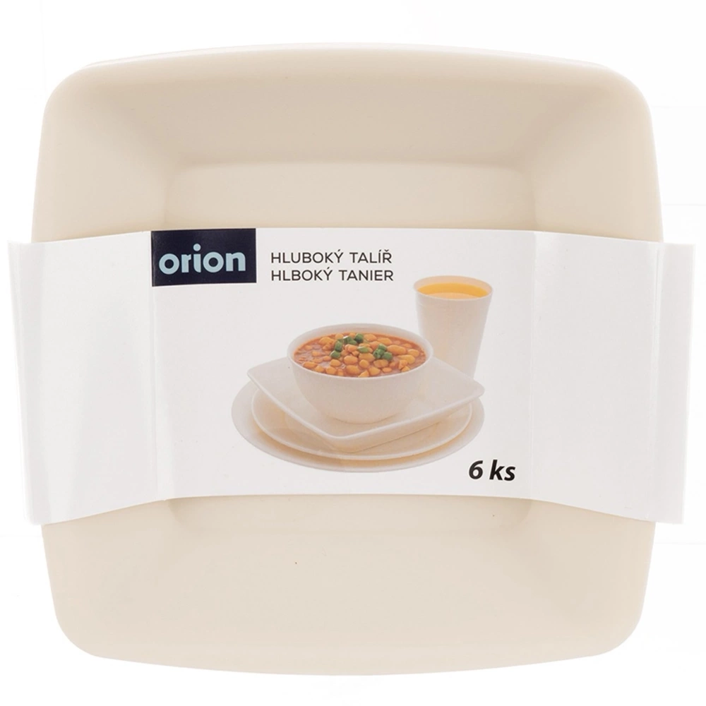 Talerze obiadowe głębokie plastikowe kremowe SANDY 17,5 cm, 500 ml 6 szt.