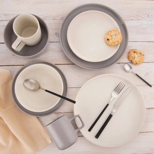 Talerz deserowy ceramiczny kremowy SKANDI 20,5 cm