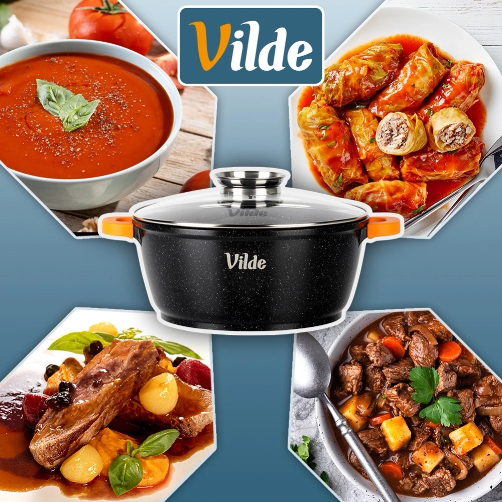 Garnek granitowy ze szklaną pokrywką TERRUNA AROMA 28 cm, 5,8 l