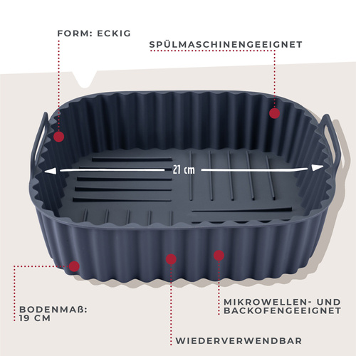 Forma silikonowa do frytkownicy powietrznej, 21x21x7 cm FACKELMANN