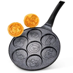 Patelnia do jajek granitowa 7 otworów BLACK LINE 26 cm