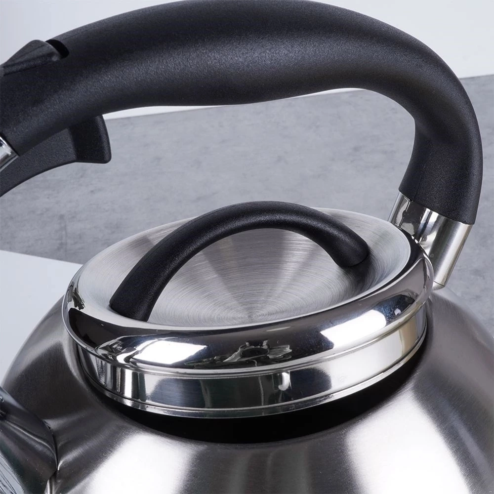 Czajnik z gwizdkiem stalowy srebrny 2 l