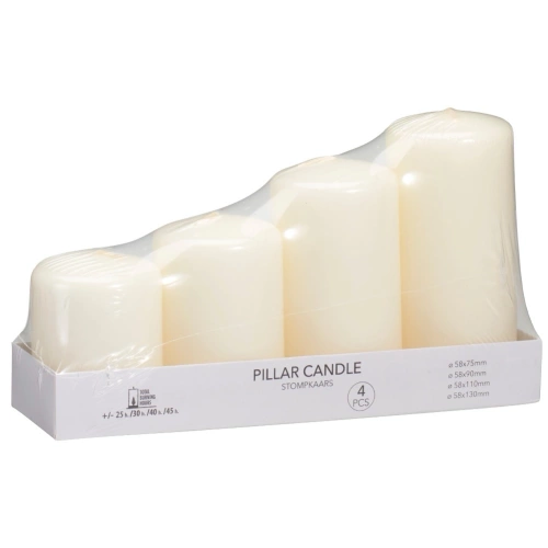 Świece bryłowe białe bezzapachowe 4 szt.