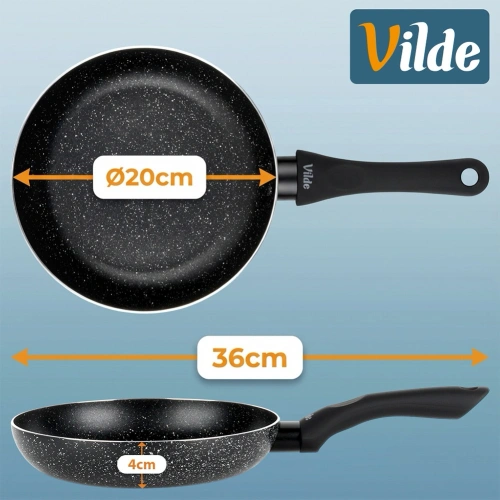 Patelnia granitowa BLACK LINE 20 cm