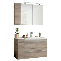 Zestaw mebli łazienkowych lewy z serii Luxor 100 cm szary dąb Fackelmann