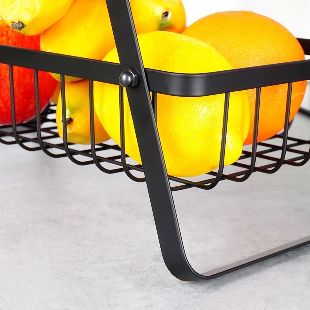 Koszyk na owoce metalowy czarny 3-poziomowy