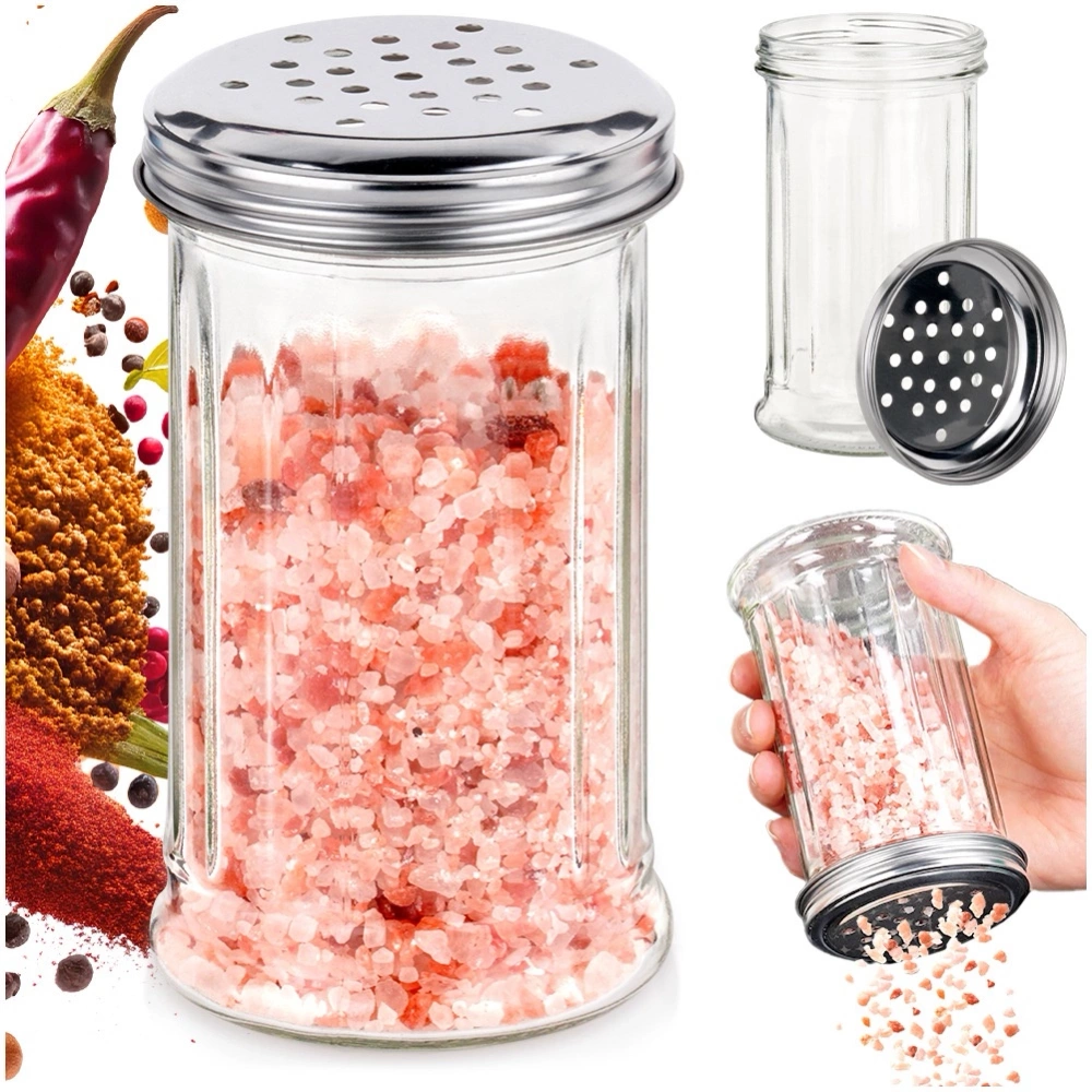 Pojemnik na przyprawy z sitkiem szklany 350 ml