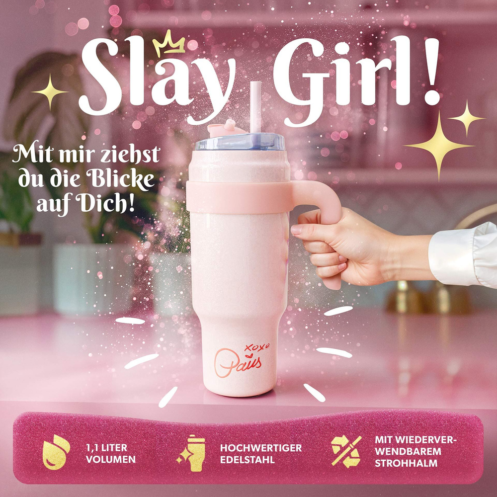 Różowy kubek 1L Paris Hilton Różowy kubek 1L Paris Hilton Termosowy kubek na wynos  – do każdego napoju