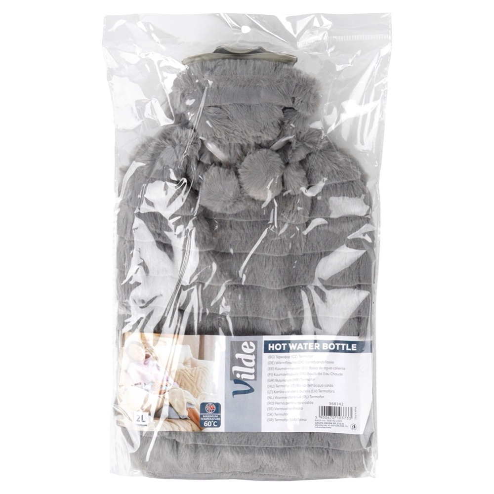 Termofor z pokrowcem szary 2 l