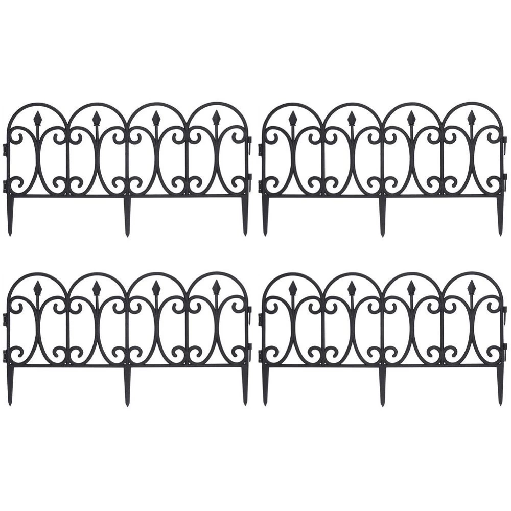 Płotek ogrodowy czarny 60x33 cm 4 szt.