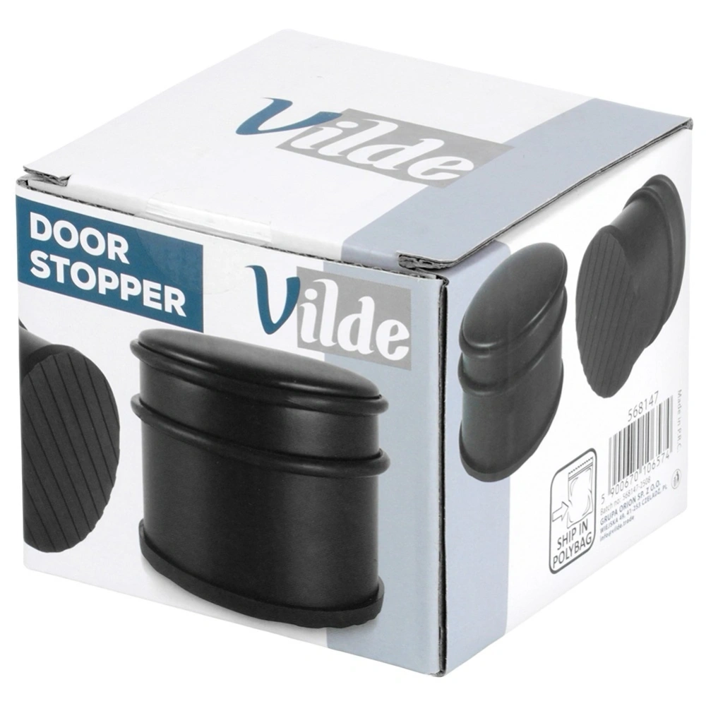 Stoper do drzwi stalowy czarny 9,5 cm