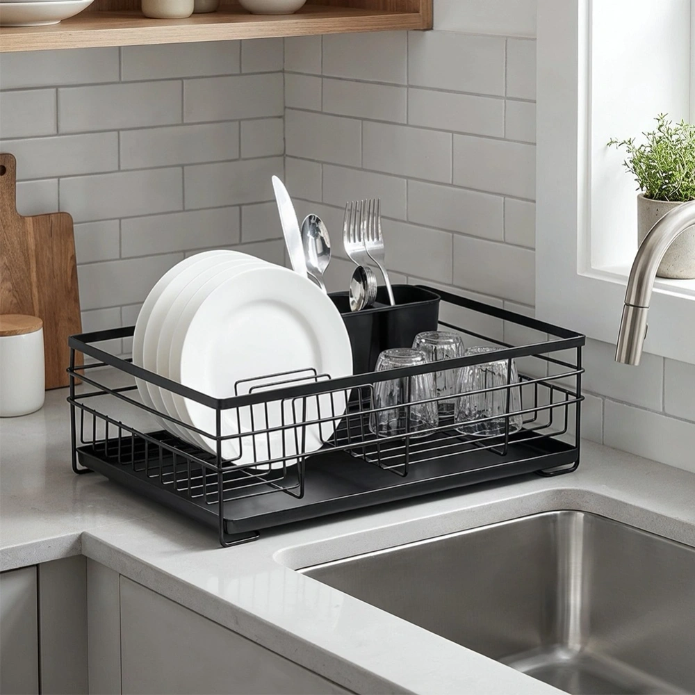 Suszarka na naczynia czarna 41,5x28,5x13,5 cm