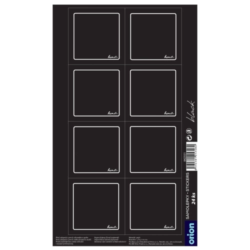 Etykiety samoprzylepne na słoiki czarne 24 szt.