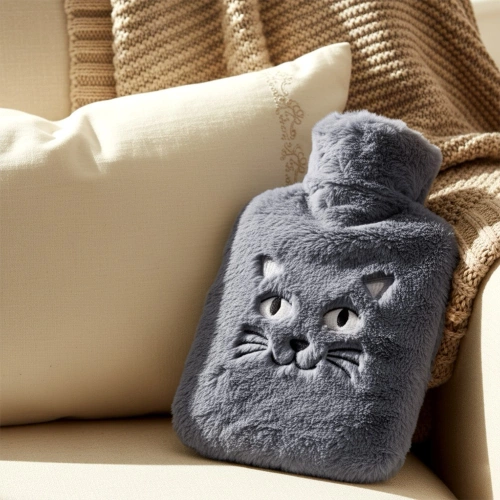 Termofor w pokrowcu szary kot 1,8 l