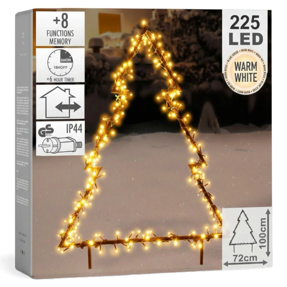 Choinka świecąca zewnętrzna metalowa 225 LED 100 cm