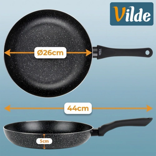 Patelnia granitowa BLACK LINE 26 cm