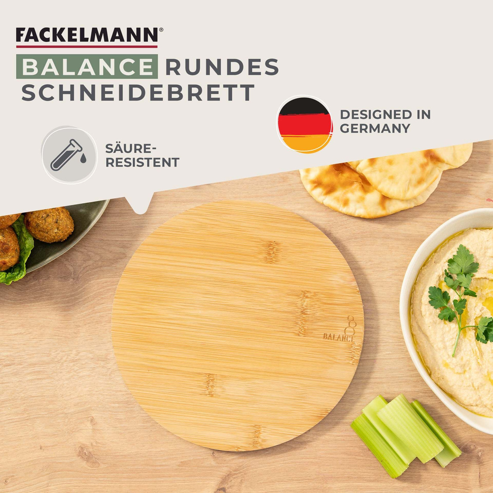 Deska do krojenia okrągła 24 cm z bambusa FACKELMANN