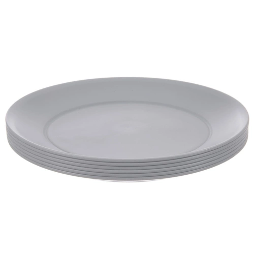 Talerze obiadowe płytkie plastikowe szare SANDY 23,5 cm 6 szt.