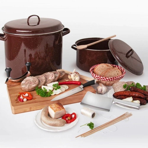 Garnek emaliowany brązowy BROWN 36 cm, 15 l