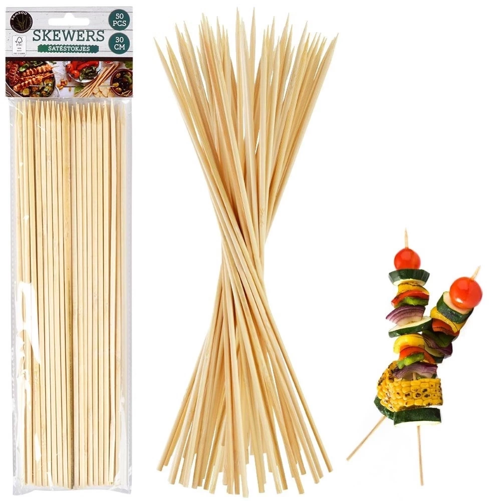 Szpikulce do szaszłyków bambusowe 30 cm 50 szt.