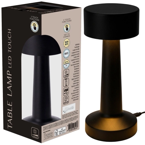 Lampka stołowa czarna 21 LED 21 cm