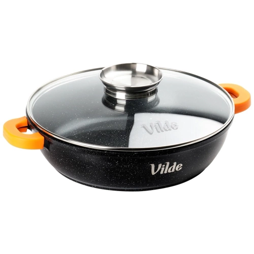 Patelnia granitowa głęboka ze szklaną pokrywką TERRUNA AROMA 24 cm, 2,1 l