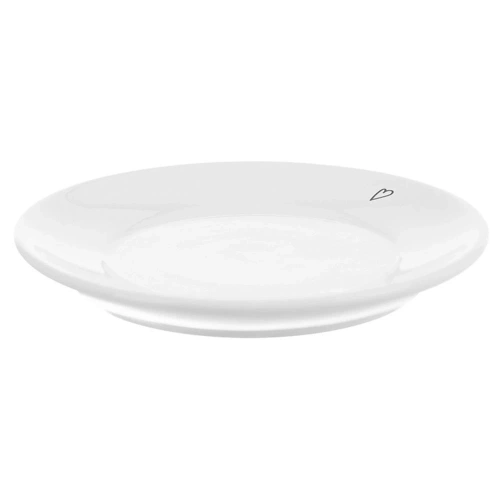 Spodek mały talerzyk ceramiczny biały SERCE 12 cm