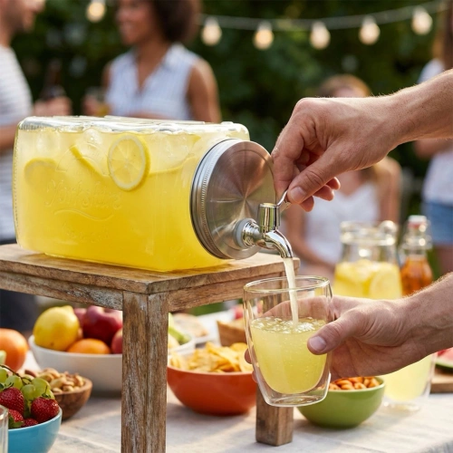 Słój do napojów z kranikiem szklany do lodówki 3,3 l