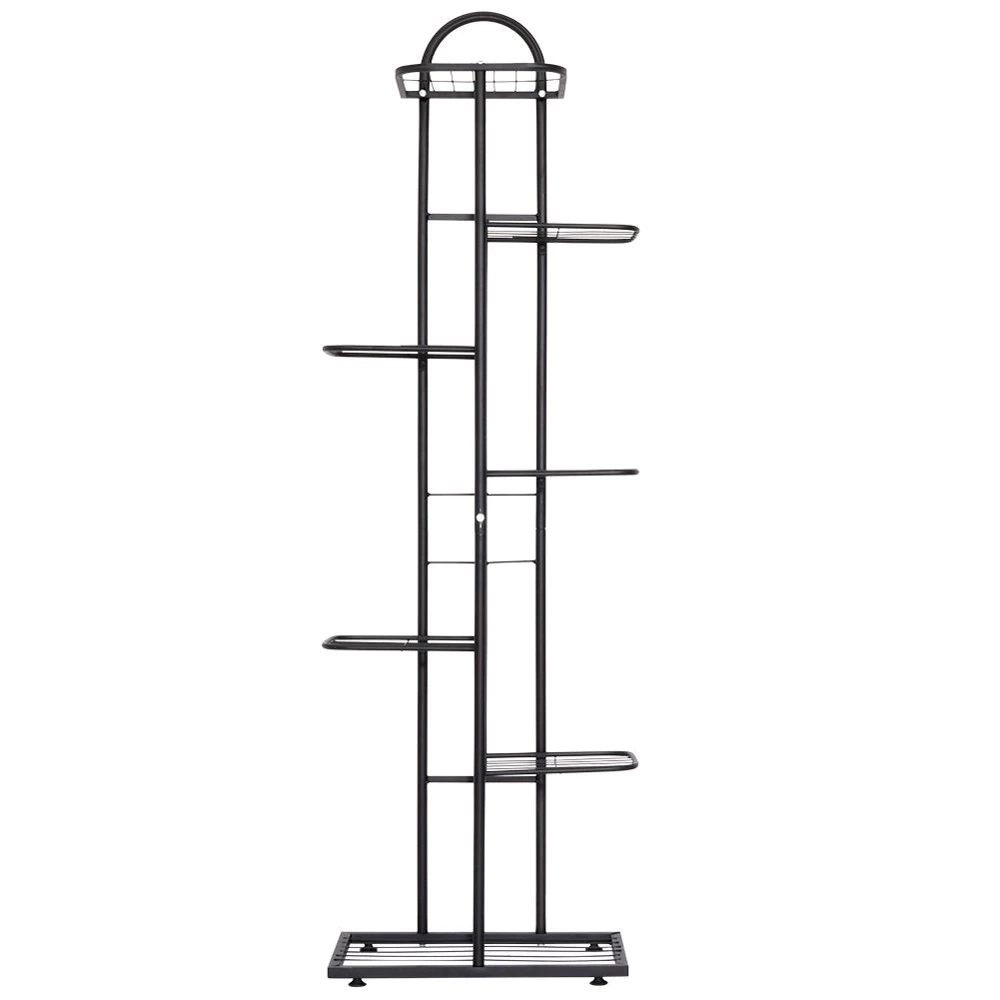Kwietnik metalowy czarny 7-poziomowy 126 cm