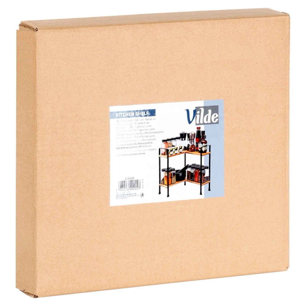 Półka kuchenna bambusowa narożna 2-poziomowa 29,5x29,5x33,5 cm