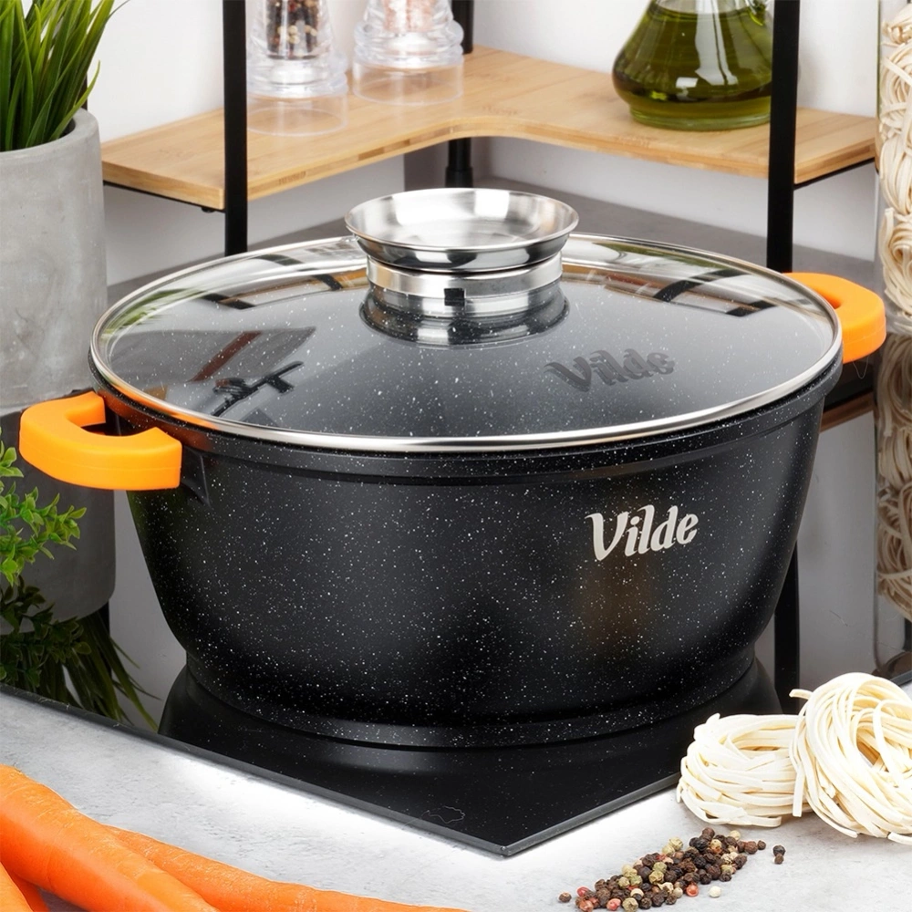 Garnek granitowy ze szklaną pokrywką TERRUNA AROMA 28 cm, 5,8 l