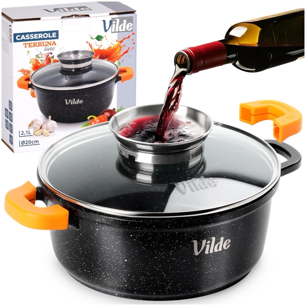 Garnek granitowy ze szklaną pokrywką TERRUNA AROMA 20 cm, 2,1 l